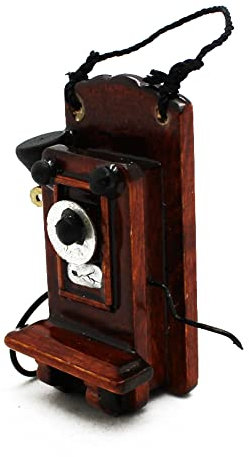 Gutshof miniaturen Miniatur Telefon Antik Puppenhaus 1zu6 Puppenhaus Dekor Wandtelefon aus Holz