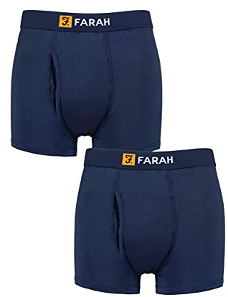 Farah Mens Classic Striped and Plain Bamboo Keyhole Trunks Pack of 2