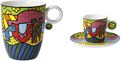 CREAFLOR HOME 2er Set Espressotasse & Kaffeebecher Romero Britto Pop Art Fun Goebel