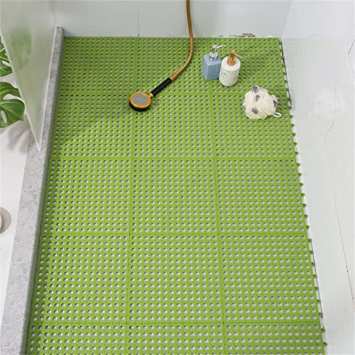 12 Pack Interlocking Floor Mat Restaurant Kitchen Mat with Drain Holes for Floor Anti Fatigue Bar Mat Door Mat Non-Slip Mat Indoor Outdoor Shower Pool Drainage Mat Durable Garage (Color:green 12pcs,)