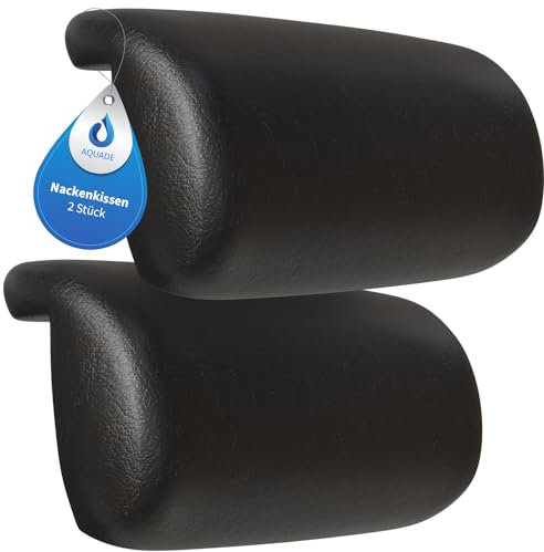 AQUADE Nackenkissen Badewanne Schwarz - Pillow for Bathtub - Kopfkissen Für Badewanne - Kissen Badewanne Nacken - Wannenkissen - Badewannen Zubehör - Badesofa Badewannenkissen - Modell: 2 x Vorskla
