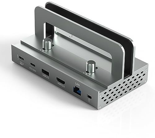 Docking Station USB C 11-en-1 Multi-Slot Hub USB avec Support avec Ports USB 3.0, USB 2.0, USB C, HDMI2.0,RJ45 Ethernet, Lecteur de Carte SD/TF pour Ordinateur Portable/Tablette