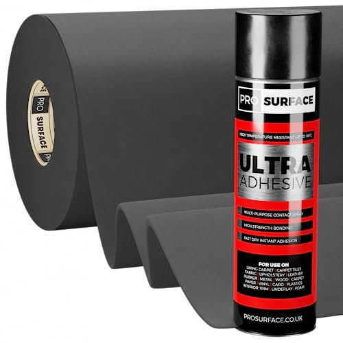 Anthracite Van Lining Carpet 4 Way Stretch Camper Conversion Trim - 0.5 Metre x 2 Metre Includes Glue