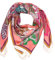 FOX-TECH Bandana Damen Kopftuch Quadrates Bedrucktes Halstuch Satin Seidentuch Schal 90 x 90 cm (Wassermelonenrot)