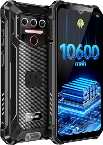 OUKITEL WP23 Android 13 rugged smartphone 10600mAh mobile phone 6,517 inch HD+ 4GB(7GB)+64GB 1TB extention rugged outdoor phone 13MP+5MP Camera,4G Dual SIM,IP68/NFC/OTG/GPS/Face ID