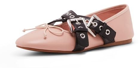 Madden Girl Ballerines plates en perles pour femme, Rose poudré/noir, 39 EU