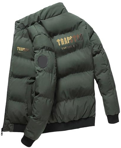 Jacke Herren Winter Man Verdickte Reißverschluss Steppjacke Jacke Winter Männer Gefüttert Daunenjacke Warm Übergangsjacke Einfarbig Mit Taschen Parka Jacket