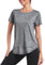 Deaviya Sport T-Shirt Damen, Kurzarmshirt Frauen, Workout Tops Rundhalsausschnitt Athletisch Lässig Laufen Yoga Fitness T-Shirts Locker Seite Split Tee