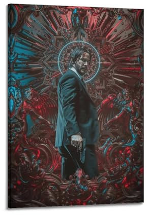 CHNT John Wick Poster, Wandkunst, Leinwandgemälde, Wohnzimmer, Schlafzimmer, Heimdekoration, Büro, Wandposter, Fitnessstudio, Kunstmalerei, 20 x 30 cm