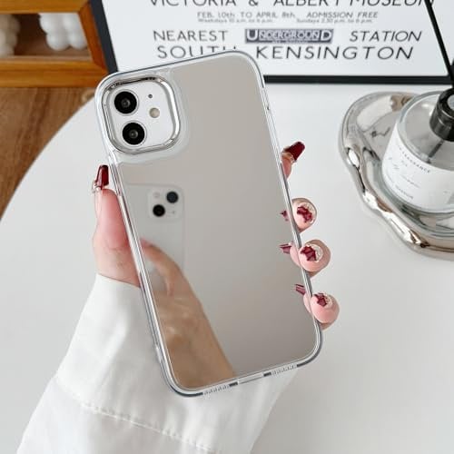 ZTOFERA Coque pour iPhone 12/12 Pro, Etui Miroir de Luxe Clair Brillant Souple TPU et Rigide PC Mince, Objectif de Caméra Complet de Protection pour iPhone 12/iPhone 12 Pro 6,1 - Transparent