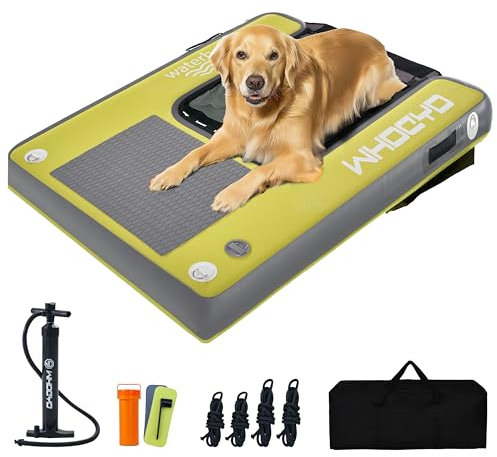 WHDCYD Aufblasbare Hunde-Planke, schwimmende Rampe, Ausstieghilfe für Pools, Boote, Landesteg, Stufe zum Schwimmen, für Haustiere bis 90 kg, Pool-Bett für Menschen