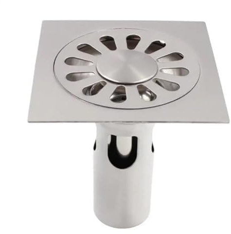 Piletta Doccia 12 * 12cm 304 Deodorante for acque profonde quadrato in acciaio inossidabile Scarico a pavimento autosigillante Scarico for lavatrice Scarico a pavimento a doppio uso Piletta Doccia A P