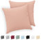 Twinzen® Kissenbezug 50x50 (2er-Set) - 100% Jersey Baumwolle 150 GSM Kissenbezüge - Rosa - Für Kissenbezüge 50x50 cm - Kissenhülle - Kissenbezug mit Reißverschluss - Oeko-Tex Zertifiziert