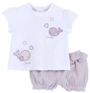 Chicco, Completo Bambina, T-shirt e Pantaloncini, con Tenere e Simpatiche Fantasie, Designed in Italy, Abbigliamento Neonata 0-24 Mesi, Idee Regalo Nascita