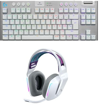 Logitech G G915 X Lightspeed TKL Clavier Gaming sans Fil, Touches PBT Double Couche, rétroéclairage RVB, GL Tactile - PC/Mac, FRA AZERTY, 733 Lightspeed Wireless Gamer Headset