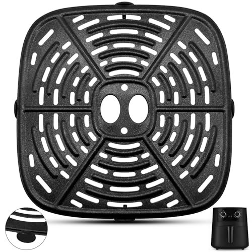 GWYXC Air Fryer Replacement Parts for Tower Vortx 4.2L Starfrit Air Fryer, 20×20 CM Air Fryer Grill Pan Grill Plate Crisper Plate Accessories Tray Rack for Holstein Housewares 4.4QT Air Fryer