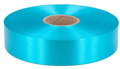 Geschenkband Ringelband 31mm x 100m wasserfest - 30 FARBEN in 5/10/19/31/50mm - Dekoband aus Kunststoff - Polyband Schleifenband zum Basteln von Weihnachtssternen & Autoschleifen - Türkis