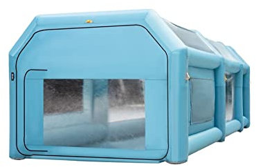 Cabine de peinture gonflable abri de voiture tente de cabine de peinture de voiture avec ventilateurs de système de filtre poste de travail de voiture abri Mobile chambre aérographe(8 x 4 x 3 m)