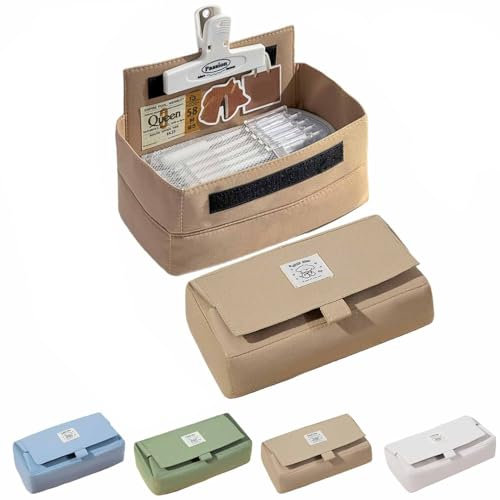COLOEMO Astuccio Kawaii Capacità Grande, Organizzatore Pencil Case per Ragazze e Ragazzi (Marrone)