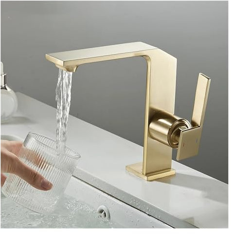 NZPOST Graue Waschbecken Wasserfall Armaturen Schwarz Chrom Bad Wasserhahn Einhebel Waschtisch Mischbatterie Pinsel Gold Wasserhahn Messing Waschbecken Badezimmer