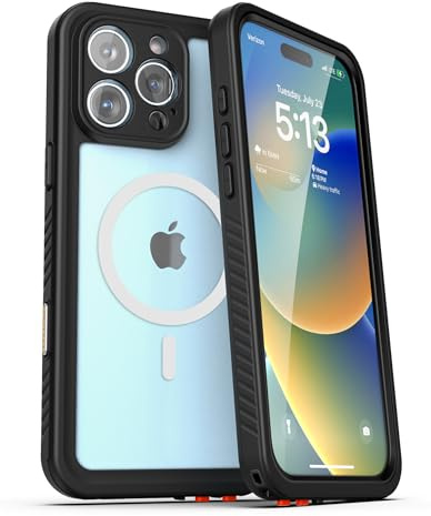 ENCASED Waterproof Case for iPhone 16 Pro with Camera Control Capture Button, Full Body Protection with Built-in Screen Protector (Compatible with MagSafe) Clear