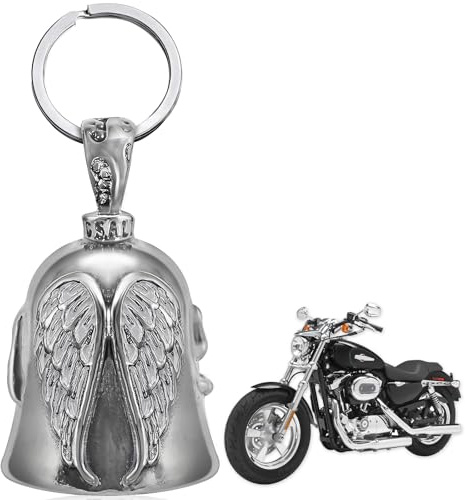 Guardian Bell Portafortuna Moto, Campanella Moto Guardian Bell, Angelo Custode Motociclista Campanella, Portachiavi con Anello Appeso, con Anello Appeso, per Auto Elettriche, Biciclette, Moto