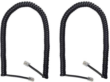 Greacesrio Cable Telephonique, 2 Pièces Cable Telephone Fixe 2,8 Mèter, Câble pour Combiné de Téléphone Fixe, Cable Telephone Fixe Rj9 Pour Téléphone Fixe du Bureau à Domicile, Noir
