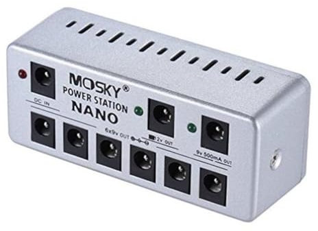Fuente de alimentación de pedal de efecto de guitarra mini 6 CC 9 V 150 mA + 1 CC 9 V 500 mA + 1 salida de CC 12 V 100 mA