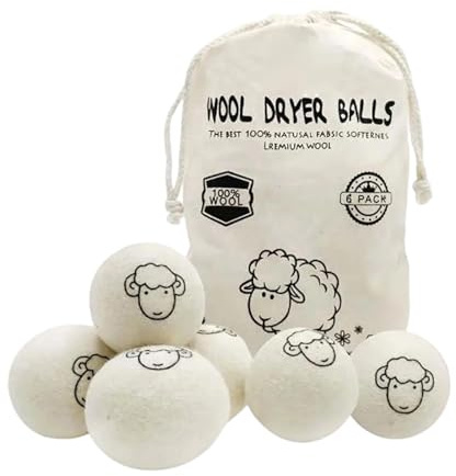 Fonyiunce 16 Pz Palline per Asciugatrice, Palline di Ammorbidente in Tessuto Naturale, Palline per Asciugatrice in Lana, 3 cm 100% Pura Lana Palline Asciugatrice, Tempo di Asciugatura Antistatico Rido