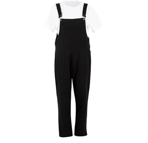 Southside Bib And Brace Dungaree Cotton Canvas Black - Size XL