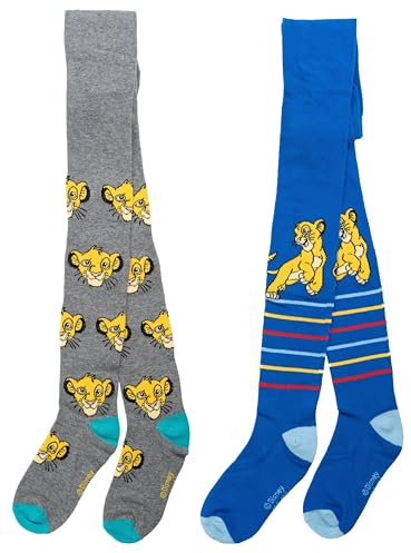 United Labels Disney Der König der Löwen Strumpfhose für Jungen - Simba Kinder Strickstrumpfhose Kinderstrumpfhose Grau Blau (2er Pack)