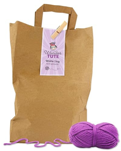 Frida's Wollhaus Wundertüte 1 kg Wolle Markenqualität Neuware Wollpaket Mischpaket Überraschung Garn Stricken Häkeln