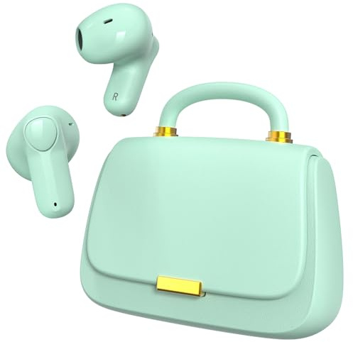 ANCwear Bluetooth 5.3 Wireless Earbuds, In-Ear Headphones with 13mm Drivers, 22H Playtime, TWS Earphones with Stylish Compact Charging Case, Hi-Fi Sound, for Women & Teens(Green)