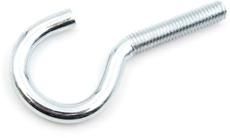 Design61 10x Gebogene Schraubhaken M5 x 50 mm Wandhaken mit Gewinde Einschraubhaken Haken zum Einschrauben Verzinkt für Wand & Decke zur Befestigung von Seilen Ketten Pflanzen Lampen