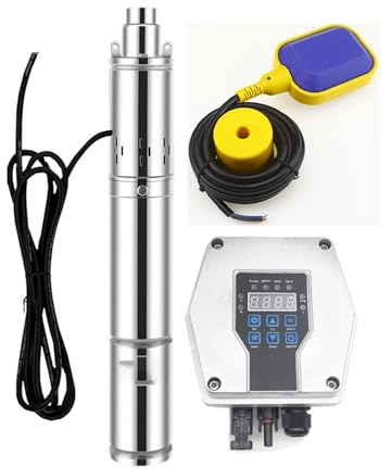 Pompa sommergibile for pozzo solare fotovoltaico 350 W 500 W 800 W 1100 W 1300 W velocità 2,2 m³/ora con controller MPPT e kit sfera galleggiante Pompa solare(500W DC36V 125M)