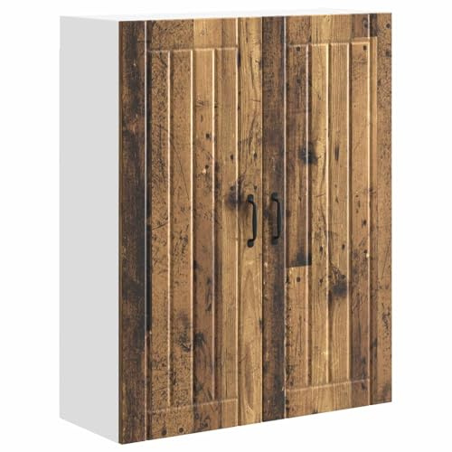 WRJENFSC Front Lavaplatos Lucca de madera envejecida, fachada de cocina de madera, revestimiento de cocina moderno, dimensiones 80 x 31 x 100 cm, armario de pared para cocina