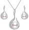 EVER FAITH® - Rose en Bouton - Parures Bijoux Argent 925/1000 AAA Perle d'Eau Douce Oxyde de Zirconium