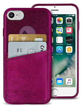 Puro IPC747CSHINEPBDX Shine Pocket Schutzhülle für Apple iPhone 6/6S/7/8 Bordeaux