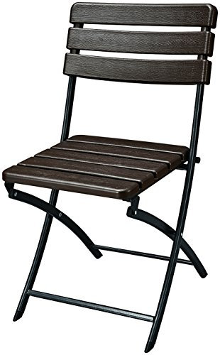 Garden Pleasure Gartenstühle 2er Set Klappstuhl Tabora, Holz-Optik, Stahl, Kunststoff, Pe, Braun