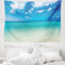 ABAKUHAUS Sommer Wandteppich, Ozean Dreamy Sea Beach aus Weiches Mikrofaser Stoff Waschbar ohne Verblassen Digitaldruck, 150 x 110 cm, Türkis Blau