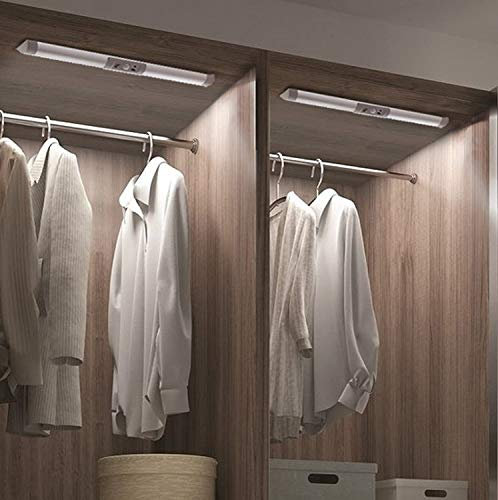 Joyzy 2 Pack Motion Sensor Wardrobe Light Automatic LED Cupboard Lights,Eye Protection Design for Under Cabinet Lighting Wireless Rechargeable Closet Lamp