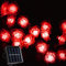 KEEDA Solar Lichterketten, 30 LED Rose Blume Lichterkette Wasserdichte dekorative Beleuchtung für Außen Patio Garten Hochzeit Weihnachten Party (Rot)