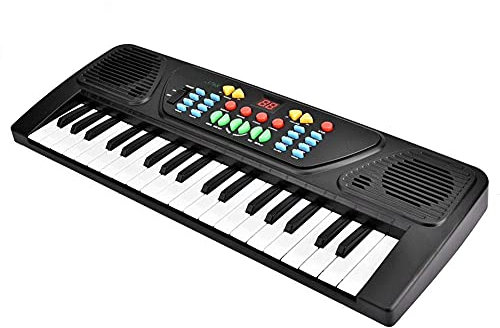 USB Pianoforte Elettronico con Microfono 37 Key Tastiera Elettronica Digitale per Pianoforte Strumento Giocattoli Musicali Insegnamento Interattivo Compleanno Natale per 3-12 Anni