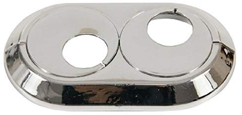 Double 20mm PVC Chrome Radiator Plastic Water Pipe Cover Collar Rose