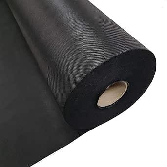 EU Fabrics - FIRE Retardant Upholstery Base Lining Fabric COROVIN 70g Beds Sofas Headboards – Spunbond Cloth - Breathable – Automotive – Medical (Black - 1 Meter X 150CM)