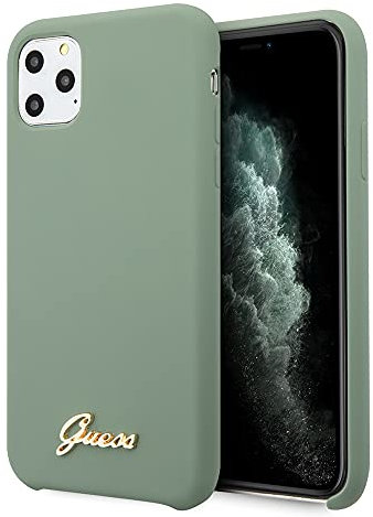 CG MOBILE Guess Silicone Vintage Gold Logo Collection Case for iPhone 11 Pro, Khaki