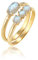 Elli Ring Damen Set Vintage Labradorit Edelstein in 925 Sterling Silber Vergoldet