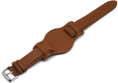 Onthelevel Leder-Manschette Uhrenarmband 18 mm 20 mm 22 mm Vintage Echtleder Uhrenarmband mit Matte für Damen und Herren 22mm Braun