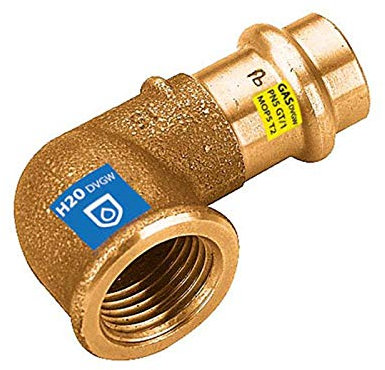 Frabo Gas - Wasser Kombifitting Pressfitting V Kontur Winkel 90° I mit Rp Gewinde 1/2x22mm