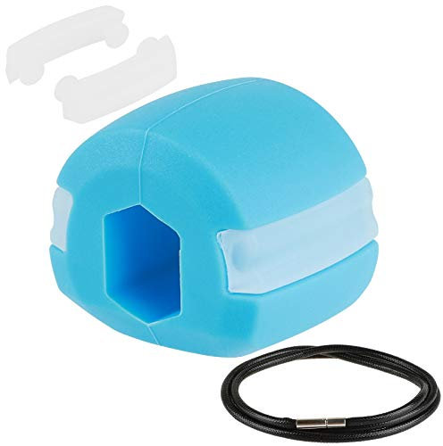 VAMOP Jaw Exerciser for Men and Women Double Chin Reducer Jawline Shaper Jawz Exercise Ball to Face Lift Chisel Chin Slimming & Neck Muscle with Levels 25 lbs Resistance (Blue)